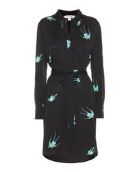 Diane von Furstenberg Black Silk Shirt Dress