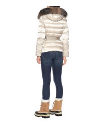 Moncler Natural Tatie Fur-trimmed Down Jacket