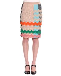 Missoni | Multicolor Ruffled Zigzag Pencil Skirt | Lyst