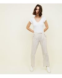 Lulua London Off White Stripe Trousers