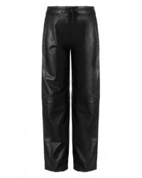 T By Alexander Wang - Black Nappa Leather Palazzo Pants - Lyst