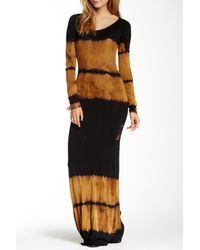 Lyst Go Couture Long Sleeve Tie Dye Maxi Dress In Black Go Couture