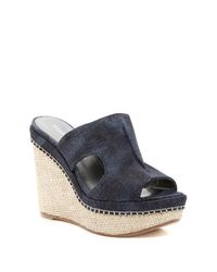 stuart wedge weitzman ponte sandal denim slide
