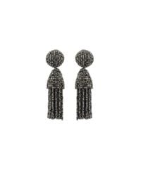 Oscar de la Renta | Black Short Tassel Earrings | Lyst