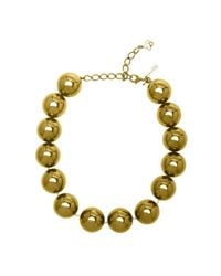 Oscar de la Renta | Metallic Gunmetal Beaded Necklace | Lyst