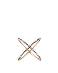 EF Collection | Metallic White Diamond X Ring | Lyst