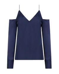 Christopher Esber Blue Stellastella Off Shoulder Top Navy