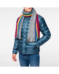 Paul Smith | Black Reversible Multiedge Scarf for Men | Lyst