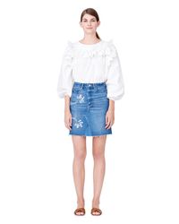 Rebecca Taylor - Blue La Vie Floral Patched Skirt - Lyst
