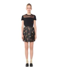 RED Valentino | Black Blooming Garden Jacquard Mini Skirt | Lyst