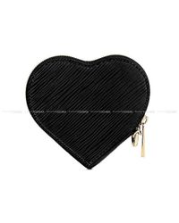 Lyst - Louis Vuitton Coin Purse &#39;&#39;porte Monnaie Coeur&#39;&#39; Heart Black(noir) Epi Ghw M63995[brand ...