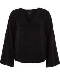 River Island Black Twist Back Long Sleeve Top