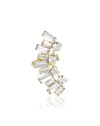 River Island Metallic Gold Tone Baguette Gem Ear Cuff