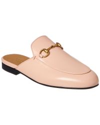 Gucci Leather Princetown Slippers in Pink - Lyst