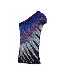 Emilio Pucci - Blue Multi Color Silk One Shoulder Cocktail Dress - Lyst