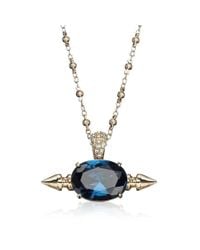 Mawi - Spike And Oval Blue Crystal Necklace - Lyst