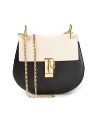 Chloé - Drew Black & White Small Grained Nappa Leather Bag - Lyst
