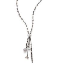 Chan Luu | Metallic Mystic Labradorite, Clear Quartz, 4mm-8mm White Baroque Pearl & Sterling Silver Multi-charm Lari | Lyst