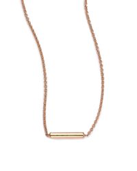 Ginette NY | Metallic 18k Rose Gold Strip Pendant Necklace | Lyst