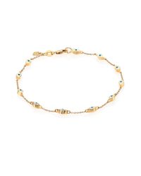 Sydney Evan | Metallic Enamel & 14k Yellow Gold Mini Evil Eye Station Bracelet | Lyst