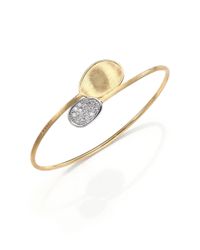 Marco Bicego | Metallic Lunaria Diamond & 18k Yellow Gold Bypass Bangle Bracelet | Lyst