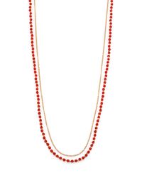 Astley Clarke | Metallic Red Agate & White Sapphire Long Beaded Hamsa Charm Necklace | Lyst