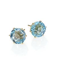 Ippolita | Rock Candy Blue Topaz & 18k Yellow Gold Stud Earrings | Lyst