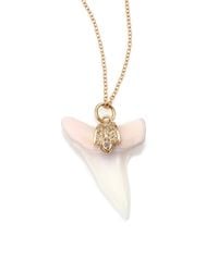 Jacquie Aiche | Metallic Shark Tooth, Diamond & 14k Yellow Gold Capped Pendant Necklace | Lyst