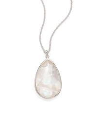 Ippolita | Metallic Rock Candy Mother-of-pearl, Clear Quartz & Sterling Silver Elongated Drop Pendant Necklace | Lyst