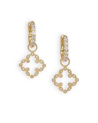 Jude Frances | Metallic Classic Diamond & 18k Yellow Gold Open Clover Marquis Earring Charms | Lyst