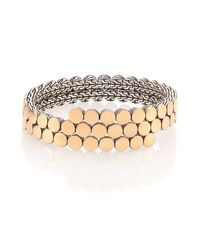 John Hardy | Metallic Dot 18k Yellow Gold & Sterling Silver Two-row Coil Bracelet | Lyst
