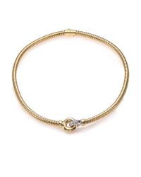 Roberto Coin | Metallic Primavera Diamond, 18k White & Yellow Gold Interlock Collar Necklace | Lyst