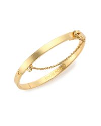Eddie Borgo | Metallic Thin Safety Chain Bracelet/goldtone | Lyst