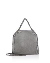 Stella McCartney | Gray Falabella Tiny Metallic Faux Suede Tote | Lyst