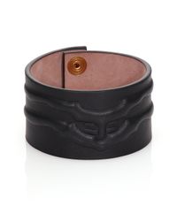 Alexander McQueen | Black Rib Cage Leather Cuff Bracelet for Men | Lyst