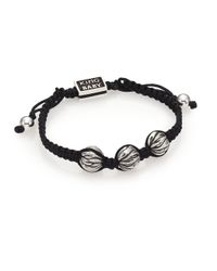 King Baby Studio | Black Sterling Silver & Cotton Cord Drawstring Bracelet for Men | Lyst
