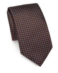 Saks Fifth Avenue | Brown Polka Dot Silk Tie for Men | Lyst
