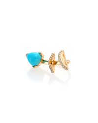 Phyne By Paige Novick | Metallic Marta Turquoise, Diamond & 14k Yellow Gold Single Ear Cuff | Lyst