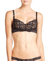 Stella McCartney | Black Isabel Floating Underwire Lace Bra | Lyst