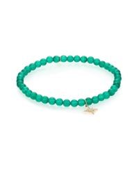 Sydney Evan | Diamond, Green Onyx & 14k Yellow Gold Starburst Beaded Stretch Bracelet | Lyst