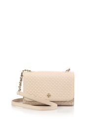 Tory Burch | Natural Marion Quilted Leather Crossbody Bag | Lyst