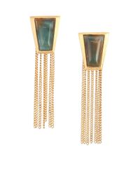 Stephanie Kantis | Impose Green Moss Agate Chain Fringe Earrings | Lyst