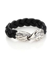 John Hardy | Black Classic Chain Woven Leather Eagle Bracelet for Men | Lyst