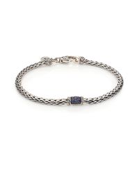 John Hardy | Metallic Classic Chain Blue Sapphire & Sterling Silver Slim Station Bracelet | Lyst