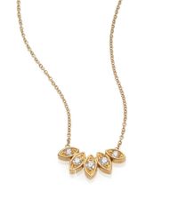Zoe Chicco | Metallic Diamond & 14k Yellow Gold Five-marquis Necklace | Lyst