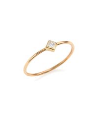 Zoe Chicco | Metallic Diamond & 14k Yellow Gold Solitaire Ring | Lyst