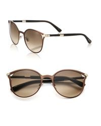 Jimmy Choo | Brown Neiza 54mm Round Sunglasses | Lyst