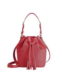 Gigi New York | Red Jenn Python-embossed Leather Bucket Bag | Lyst