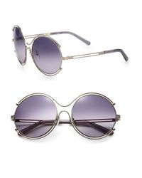 Chloé | Purple Isadora 59mm Round Sunglasses | Lyst