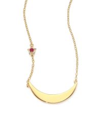 Elizabeth and James | Metallic Lunette Luna Ruby & White Topaz Pendant Necklace | Lyst